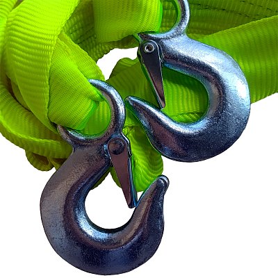 Трос 10т 5 м буксировочный динамический, рывковый 2 крюка в сумке Green Star  