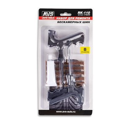 Ремкомплект бескамерных шин AVS (шило,игла аппликатора,жгуты,клей) 40шт/уп RK-110
