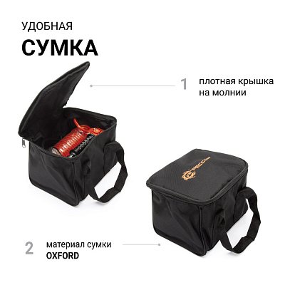 Компрессор  50л/мин 280W 12V 10Атм с фонарем шланг с переходником Агрессор AGR-50L