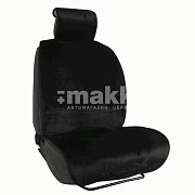 Накидка на сиденье черная GS Premium искусственный мех короткий ворс 150*55 см 1 шт