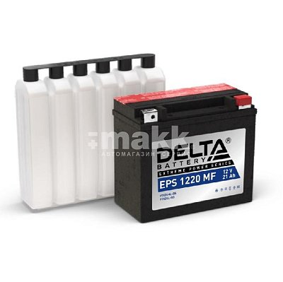 Мото аккумулятор 21 Ач Delta о/п (YTX20HL-BS,YTX20L-BS) сухоз.с электрол.