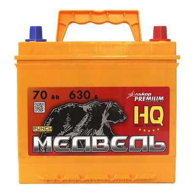 Аккумуляторная батарея 70 Ач Медведь (90D23L) VLA Ca/Ca о/п 23,2*17,3*22,5