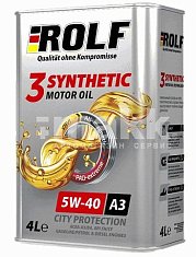 Масло моторное ROLF 3-SYNTHETIC синт. 5W40  4л A3/B4 (4шт/уп) железо