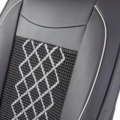 Накидки на сиденье Car Performance передние 2 шт экокожа черн/серые CUS-2092 BK/GY