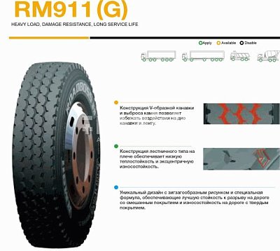 Шина 315/80R22.5-20PR ROADBOSS RM911G 157/153L (универсальная)  
