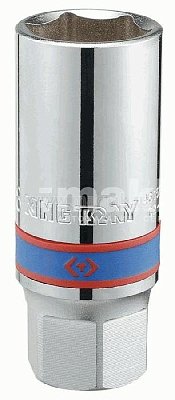 Головка свечная шестигранная 1/2" 21 мм King Tony резиновый фиксатор 463521R (L= 70 мм)