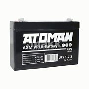 Аккумуляторная батарея ATOMAN 6В 7,2 Ач для ИБП