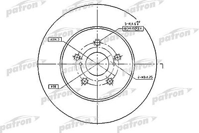 Диск тормозной передний PBD4493 PATRON