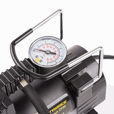 Компрессор  30л/мин 140W 12V металлический поршень, в компл 3 насадки Car Performance CP-30