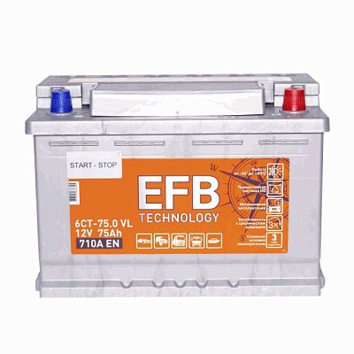 Аккумуляторная батарея 75 Ач Титан EFB о/п  27,6*17,5*19,0