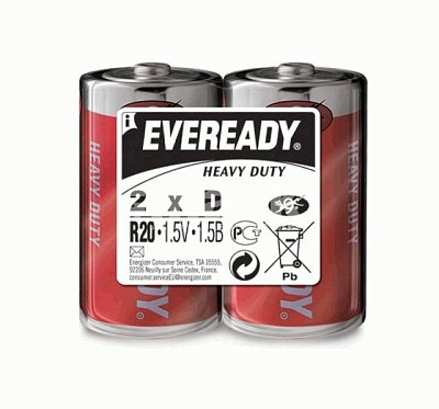 Батарейка D/R20 Eveready HD SHP2 (2шт/бл)