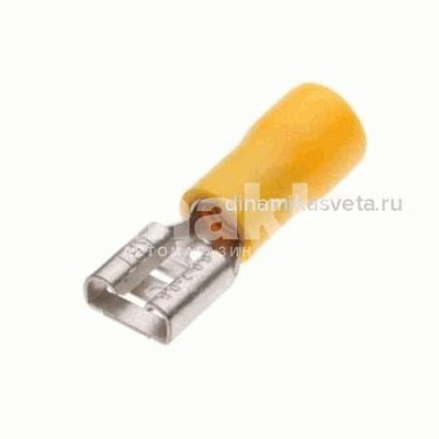 Разъем плоский "мама" изолированный КВТ РПИ-М2,5-(6,3) (латунь,ПВХ синий) (ПЭ10/100)