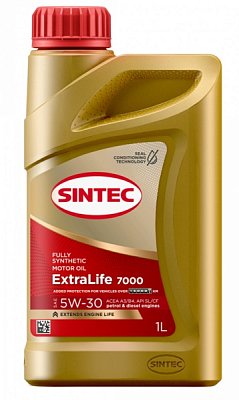 Масло моторное SINTEC EXTRALIFE 7000 синт 5W30 SL/CF A3/B4 1л