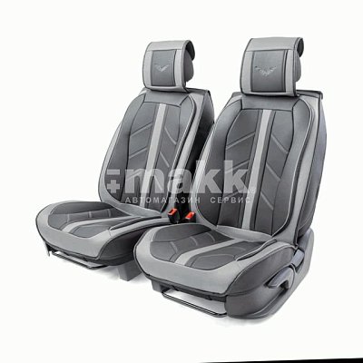 Накидки на сиденье Car Performance передние 2 шт экокожа черн/серые CUS-3012 BK/GY