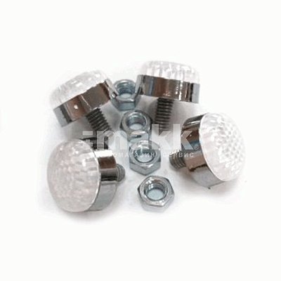 Болты крепления номера 13ББ серебро 4шт болта и 4шт гайки