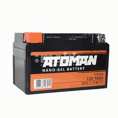 Мото ATOMAN Nano Gel 12V 10Ah (YTZ10S) п/п д*ш*в 15*8,7*9,4 см