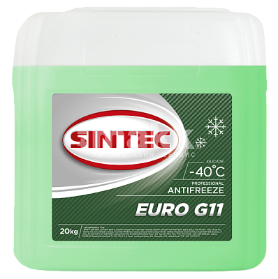 Антифриз  Sintec Euro (-40) 20кг G11 ( зеленый) Акция 20кг по цене 16кг