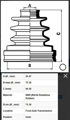 Пыльник ШРУСа Mazda Demio DY3R/DY5R 2003-2007 /Mazda 2 внутр. CD27012 JIKIU