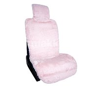 Накидки на сиденья жемчужно-бежевые GS искусственный мех под кролика 150*55см 2 шт