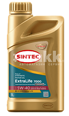 Масло моторное SINTEC EXTRALIFE 7000 5W40 синт. API SN/CF ACEA A3/B4 1л