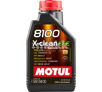 Масло моторное Motul Авто 8100 X-CLean EFE 5w30 API SN, ACEA C2/C3 1л