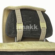 Накидка на сиденье бежевая светло GS Premium искусственный мех короткий ворс 150*55см 1 шт