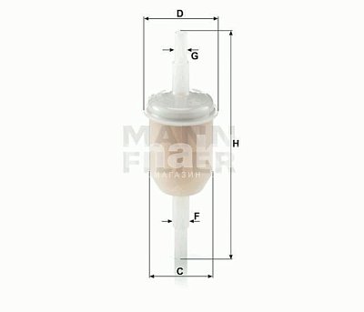 Фильтр топливный MANN WK 31/2 (PF3079,TSN 9.3.10) ВАЗ 2103, 2104, 2106, 2105, 2107, 2109 
