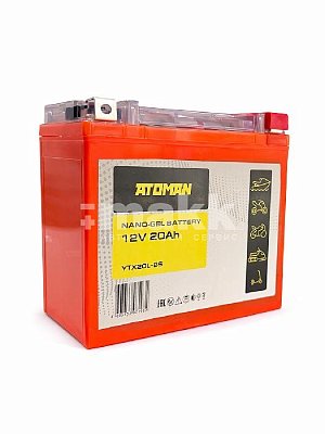 Мото аккумулятор ATOMAN Nano Gel 12V 20Ah (YTX20L-BS)