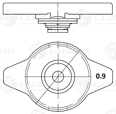 Крышка радиатора Toyota MMC Suzuki Mazda 0.9 bar маленький клапан  LL 1903  LUZAR