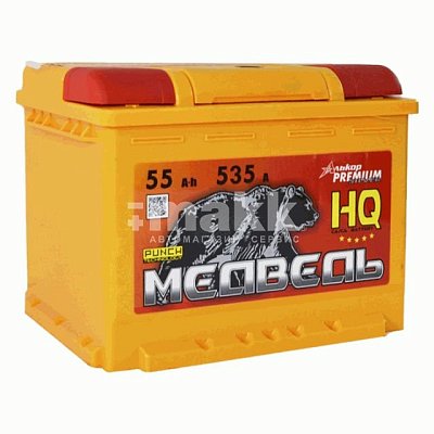 Аккумуляторная батарея 55 Ач Медведь VLA Ca/Ca п/п   24,2*17,5*19