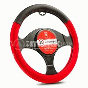 Оплетка  софттач черн/красная Autoprofi вставка из нубука 20шт/уп AP-2022 BK/RD (M) "В"