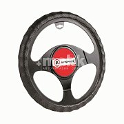 Оплетка нат.кожа черный Autoprofi перфор.ребристая 25шт/уп AP-396 BK (L)