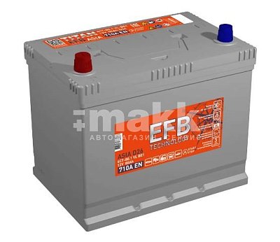 80 Ач Титан Asia EFB (D26R) п/п B01 (710А д*ш*в 25,8*17,5*22,3 см) 25,8*17,5*22,3