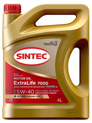 Масло моторное SINTEC EXTRALIFE 7000 синт 5W40 SN/CF A3/B4 4л