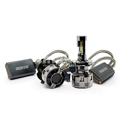 LED Автолампа H4 12V 75W 5500-6500K 7800lm M10-H4 Green Star 2шт