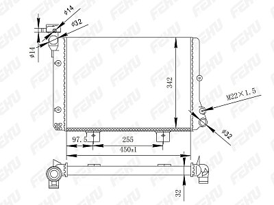 Радиатор охлаждения ВАЗ 2106 FRC1499m Fehu