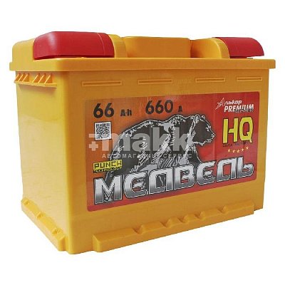 Аккумуляторная батарея 66 Ач Медведь VLA Ca/Ca п/п 24,2*17,5*19