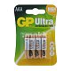Батарейка ААА  GP LR03 ULTRA ALKALINE 24AUA21-2CRSBC4 BL-4 (4шт/бл)  цена за блистер
