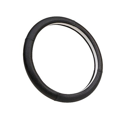 Оплетка комбинированная экокожа, перфорация-гладкая, черная Green Star (XL)