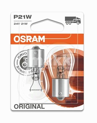 Автолампа P21W 24V OSRAM 7511-02В BA15s (блистер 2шт)