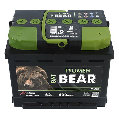 Аккумуляторная батарея 62 Ач Tyumen BatBear о/п   24,2*17,5*19