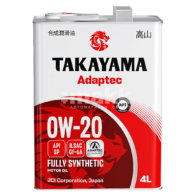 Масло моторное TAKAYAMA Adaptec 0W20 синт. API SP ILSAC GF-6A  4л металл 