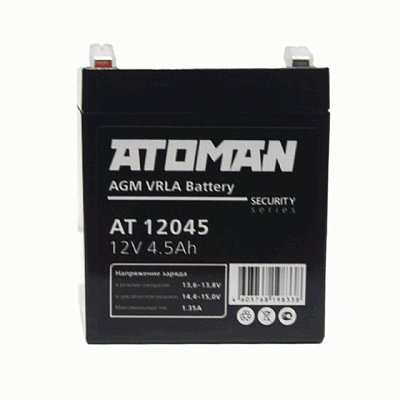 Аккумуляторная батарея ATOMAN 12В 4.5 Ач для ОПС