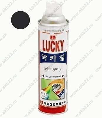 Краска-аэрозоль LUCKY серая, темная глянцевая 420мл Lc-342