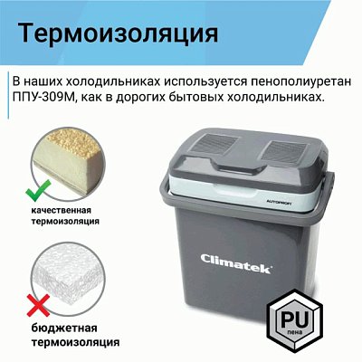 Холодильник термоэлектрический Climatek с функцией подогрева 20 литров CB-20L AC/DC