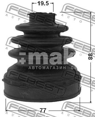 Пыльник ШРУСа Ford FOCUS II CB4 2008-2011 77x88x19.5 внутр. Ком-кт 2115-CB4 Febest