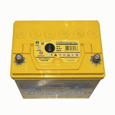 Аккумуляторная батарея 44 Ач Медведь (50B19R) VLA Ca/Ca п/п тонкие клеммы 19,5*12,9*22,2