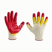 Перчатки х/б с двойным латексом 42гр р-р 9 (10пар/связка)