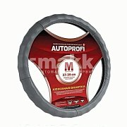 Оплетка нат.кожа серый Autoprofi ребрист 25 шт/уп AP-265 D.GY (M) "В"