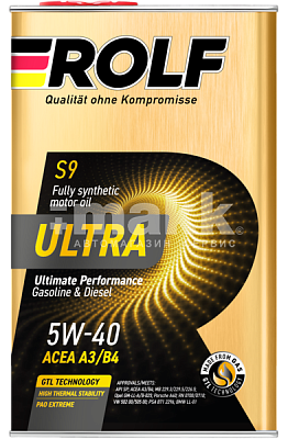 Масло моторное ROLF ULTRA 5W40 синт A3/B4 SP 4л (металл)